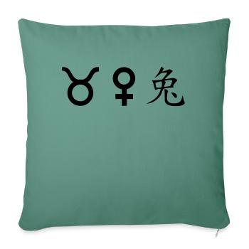 Taureau Vénus Lapin - Housse de coussin décorative 45 x 45 cm - vert sapin - Devant