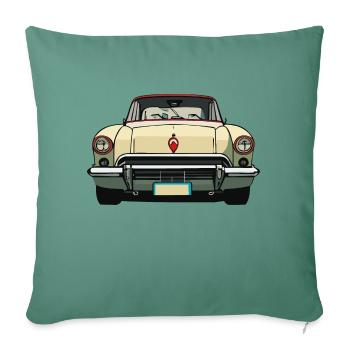Vintage Toy Car - Sofa pillowcase 17,3'' x 17,3'' (45 x 45 cm) - cypress green - Front
