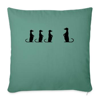 Erdmännchenschule - Sofa pillowcase 17,3'' x 17,3'' (45 x 45 cm) - cypress green - Front