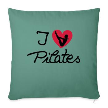 I love Pilates (3) - Sofa pillowcase 17,3'' x 17,3'' (45 x 45 cm) - cypress green - Front