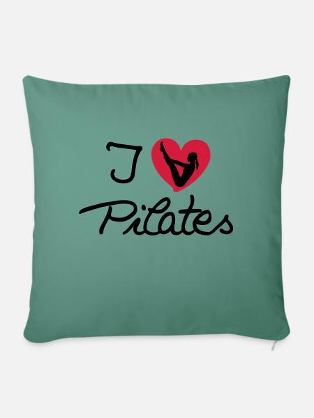 I love Pilates (3) - Sofakissenbezug 45 x 45 cm - Tanngrün