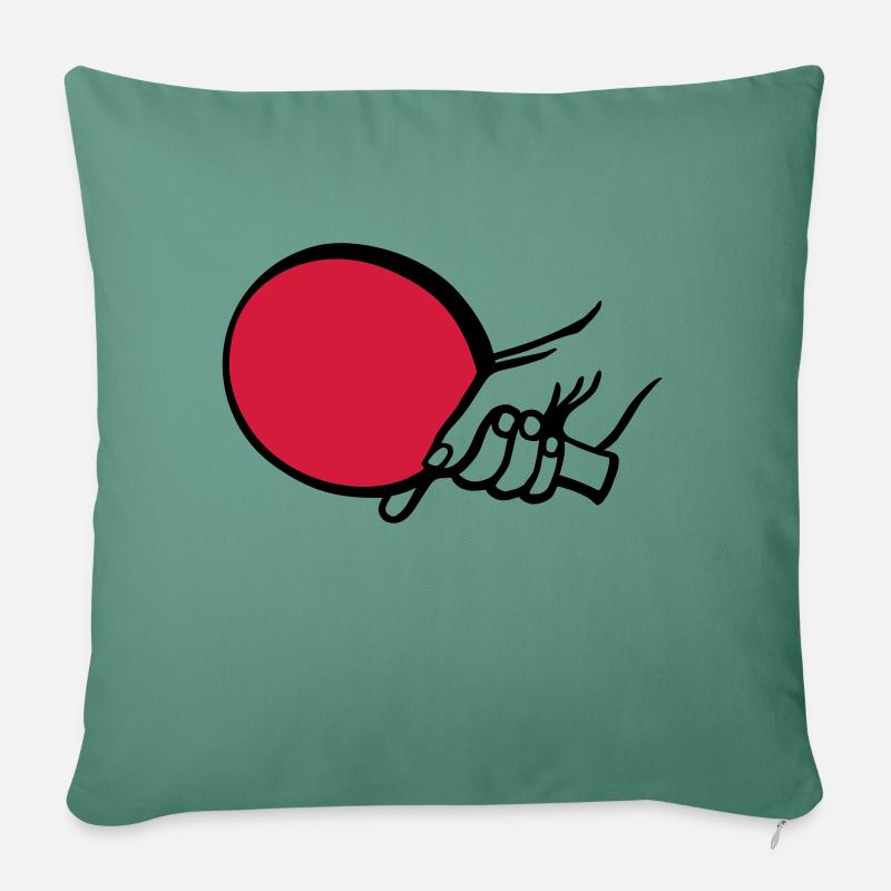 tischtennis_shake_hands_2c - Sofakissenbezug 45 x 45 cm - Tanngrün