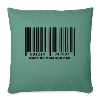 Barcode mom and dad - Sofa pillowcase 17,3'' x 17,3'' (45 x 45 cm) - cypress green - Front