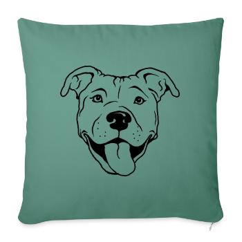 American Staffordshire Terrier - Housse de coussin décorative 45 x 45 cm - vert sapin - Devant