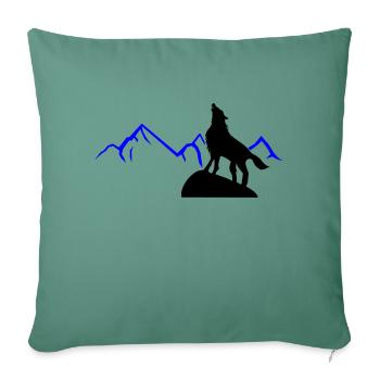Wolf Cry Mountains - Sofa pillowcase 17,3'' x 17,3'' (45 x 45 cm) - cypress green - Front