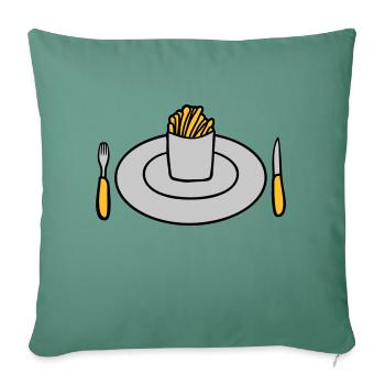 Plate French fries - Sofa pillowcase 17,3'' x 17,3'' (45 x 45 cm) - cypress green - Front