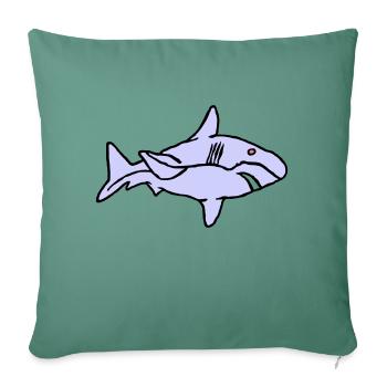 Fish Shark Predator Predator Water Graffiti Ocean - Sofa pillowcase 17,3'' x 17,3'' (45 x 45 cm) - cypress green - Front