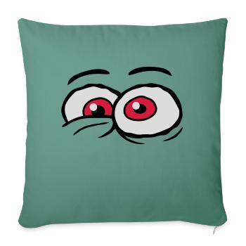 Comic Eyes Crazy Design - Sofa pillowcase 17,3'' x 17,3'' (45 x 45 cm) - cypress green - Front