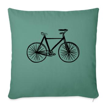 Fahrrad Gekritzel Fahrräder Radfahren Silhouette 3 - Sofakissenbezug 45 x 45 cm - Tanngrün - Vorne