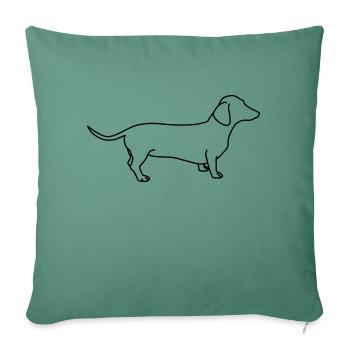 Teckel Lineart 1 - Housse de coussin décorative 45 x 45 cm - vert sapin - Devant