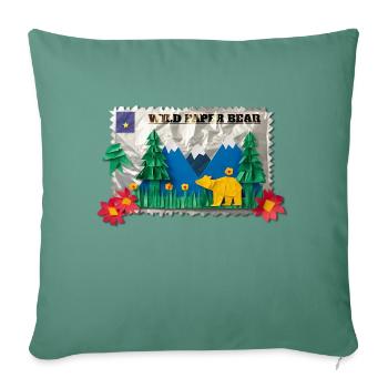 Wild Paper Bear - Sofa pillowcase 17,3'' x 17,3'' (45 x 45 cm) - cypress green - Front