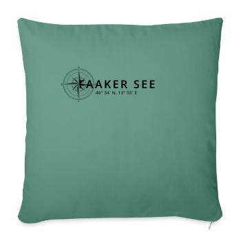 Conception de la boussole Faakersee - Housse de coussin décorative 45 x 45 cm - vert sapin - Devant