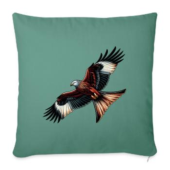 Red Kite Bird of Prey Milvus Milvus - Sofa pillowcase 17,3'' x 17,3'' (45 x 45 cm) - cypress green - Front