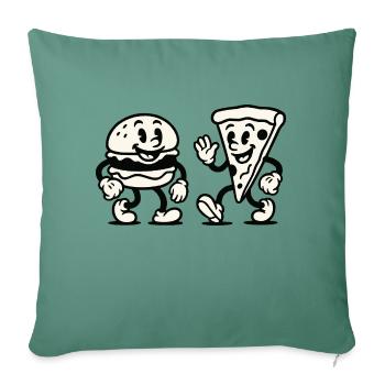 Burger Pizza Comic - Sofa pillowcase 17,3'' x 17,3'' (45 x 45 cm) - cypress green - Front