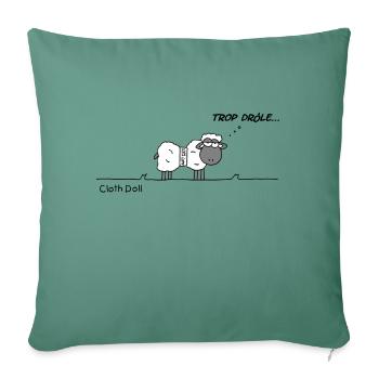wool sheep - Sofa pillowcase 17,3'' x 17,3'' (45 x 45 cm) - cypress green - Front
