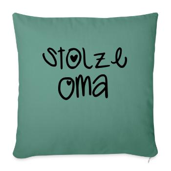 Stolze Oma - Sofakissenbezug 45 x 45 cm - Tanngrün - Vorne