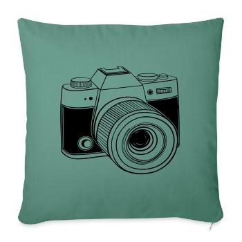Digital Camera Lens SLR Camera Camera - Sofa pillowcase 17,3'' x 17,3'' (45 x 45 cm) - cypress green - Front