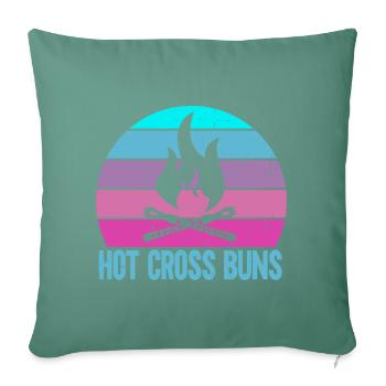 Hot Cross Buns - Sofa pillowcase 17,3'' x 17,3'' (45 x 45 cm) - cypress green - Front