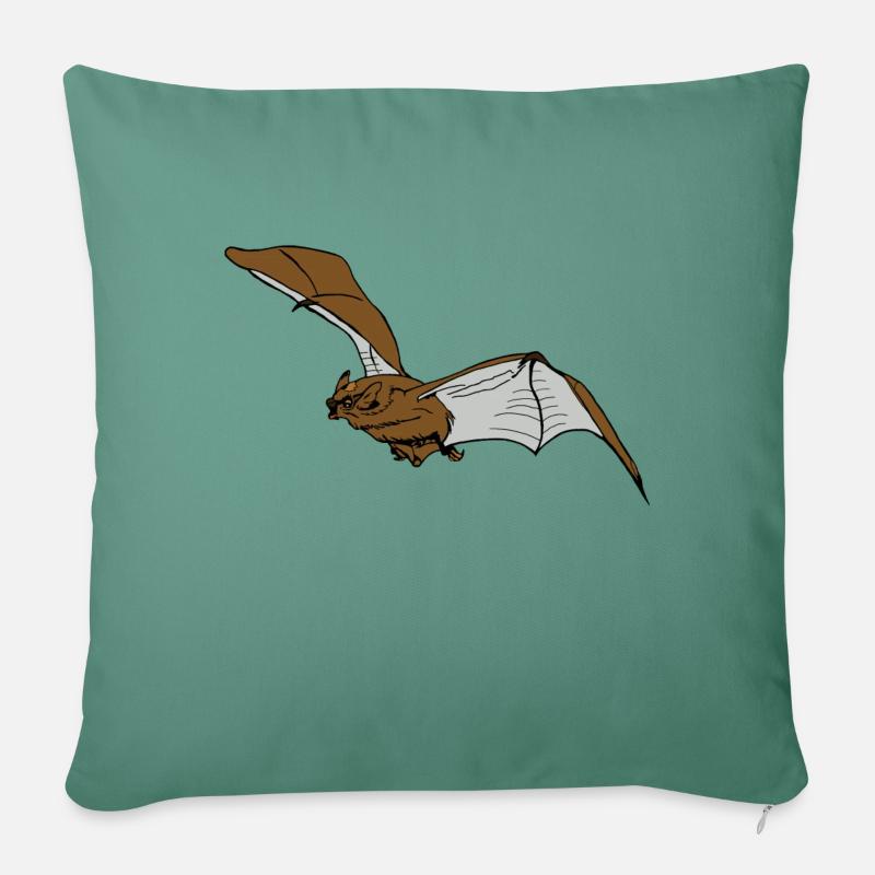 Chauve-souris volante - Housse de coussin décorative 45 x 45 cm - vert sapin
