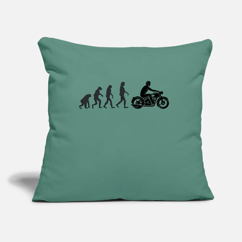 Biker - Human evolution Sofa pillowcase 17,3'' x 17,3'' (45 x 45 cm)