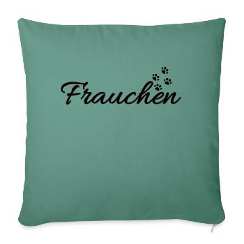 Maîtresse d’un chat | Pattes de chat - Housse de coussin décorative 45 x 45 cm - vert sapin - Devant