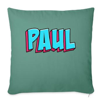 Namen Motiv: Paul - Sofakissenbezug 45 x 45 cm - Tanngrün - Vorne