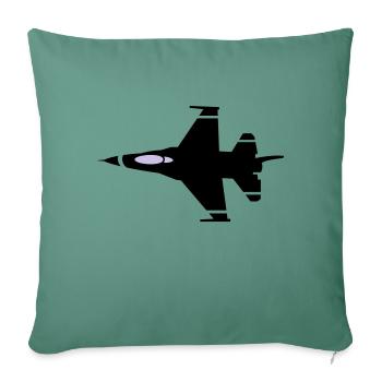 jet flying - Sofa pillowcase 17,3'' x 17,3'' (45 x 45 cm) - cypress green - Front
