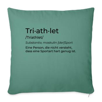 triathlète - Housse de coussin décorative 45 x 45 cm - vert sapin - Devant