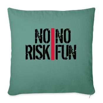 bars stripes spontaneous font no risk no fun spr - Sofa pillowcase 17,3'' x 17,3'' (45 x 45 cm) - cypress green - Front