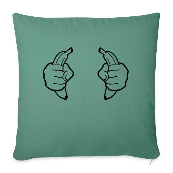 cool 2 bananas hands eating banana holding hunger l - Sofa pillowcase 17,3'' x 17,3'' (45 x 45 cm) - cypress green - Front