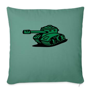blindé tank armée militaire Char de combat - Housse de coussin décorative 45 x 45 cm - vert sapin - Devant