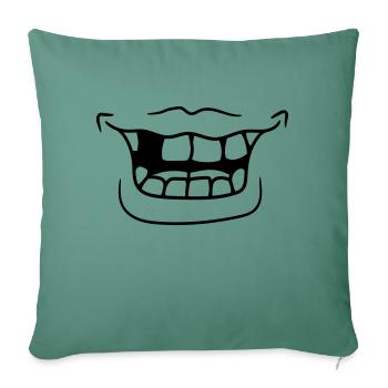 sourire bouche rire drôleluecke de dents comic cartoo - Housse de coussin décorative 45 x 45 cm - vert sapin - Devant