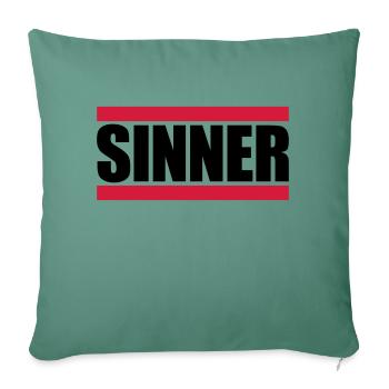 Sinner Text Logo - Sofa pillowcase 17,3'' x 17,3'' (45 x 45 cm) - cypress green - Front