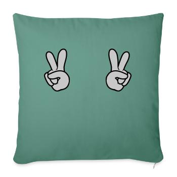 2 Peace Hands - Sofa pillowcase 17,3'' x 17,3'' (45 x 45 cm) - cypress green - Front