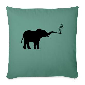 Joint Weed Smoking Elephant - Housse de coussin décorative 45 x 45 cm - vert sapin - Devant