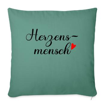 Herzensmensch - Sofakissenbezug 45 x 45 cm - Tanngrün - Vorne