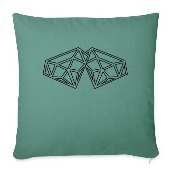 Diamants - Housse de coussin décorative 45 x 45 cm - vert sapin - Devant