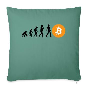 Krypto Evolution of BTC Bitcoin - Sofakissenbezug 45 x 45 cm - Tanngrün - Vorne