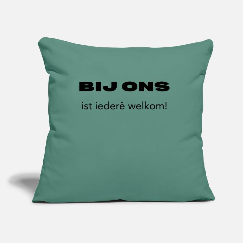 Everyone is welcome here – Antwerp dialect Sofa pillowcase 17,3'' x 17,3'' (45 x 45 cm)