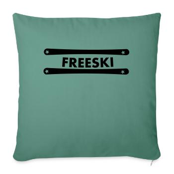 SKIING,APRÈS SKI,SNOW,WINTER,MOUNTAINS,FREESKI,SKI - Sofa pillowcase 17,3'' x 17,3'' (45 x 45 cm) - cypress green - Front