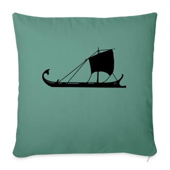 galère romaine navire Trière grec - Housse de coussin décorative 45 x 45 cm - vert sapin - Devant