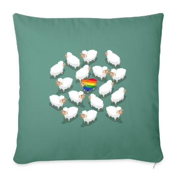 Rainbow Sheep - Sofa pillowcase 17,3'' x 17,3'' (45 x 45 cm) - cypress green - Front