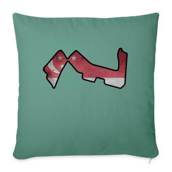 Singapore Circuit with Flag - Sofa pillowcase 17,3'' x 17,3'' (45 x 45 cm) - cypress green - Front