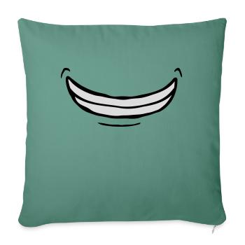 Wide exuberant comic grin - Sofa pillowcase 17,3'' x 17,3'' (45 x 45 cm) - cypress green - Front