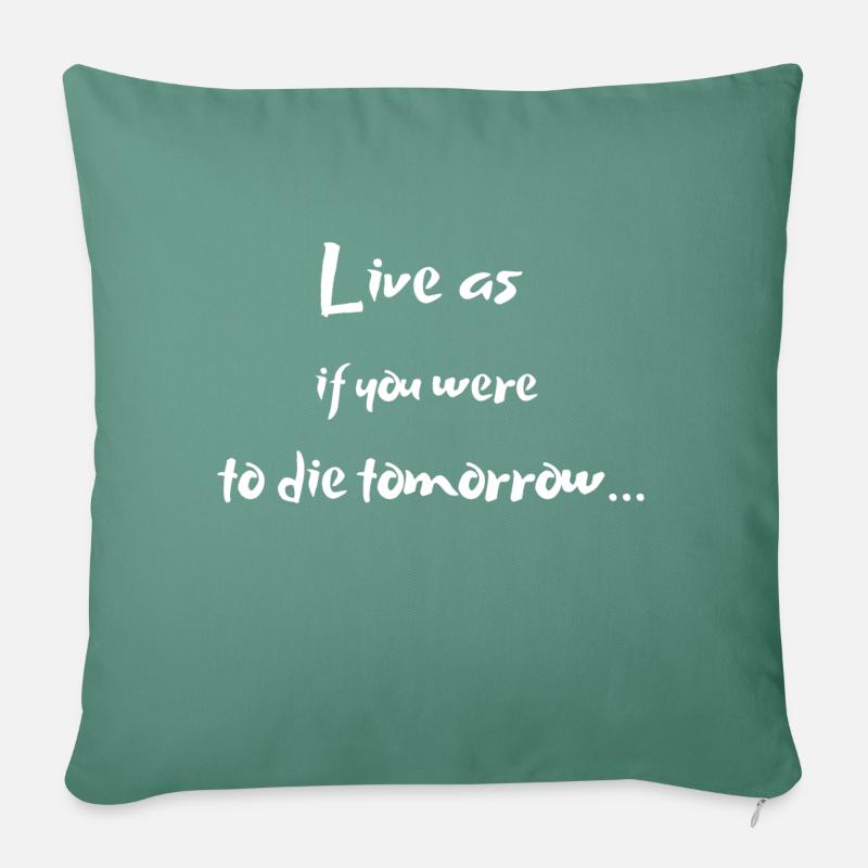 Citations positives - Housse de coussin décorative 45 x 45 cm - vert sapin