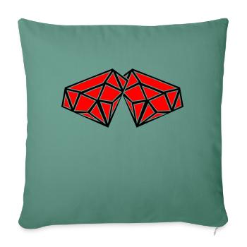 Diamonds - Sofa pillowcase 17,3'' x 17,3'' (45 x 45 cm) - cypress green - Front