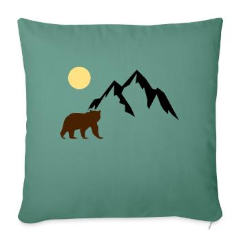 Ours de montagne - Housse de coussin décorative 45 x 45 cm - vert sapin - Devant