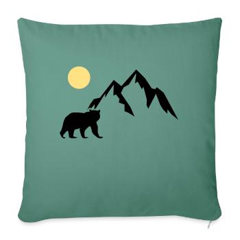 Ours de montagne - Housse de coussin décorative 45 x 45 cm - vert sapin - Devant