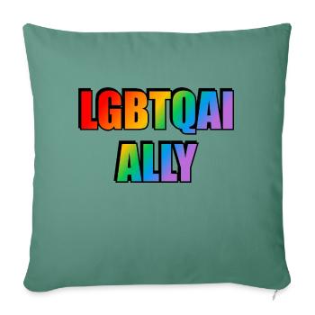 Allié LGBTQ - Housse de coussin décorative 45 x 45 cm - vert sapin - Devant