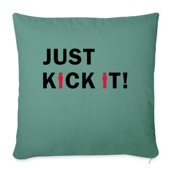 Il suffit de lui donner un coup de pied! (table de baby-foot) - Housse de coussin décorative 45 x 45 cm - vert sapin - Devant